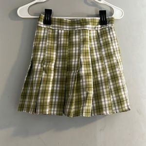 Princess Polly Green and white checkered skirt